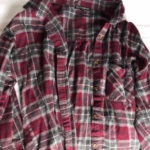 Burgundy Brandy Melville Plaid Flannel